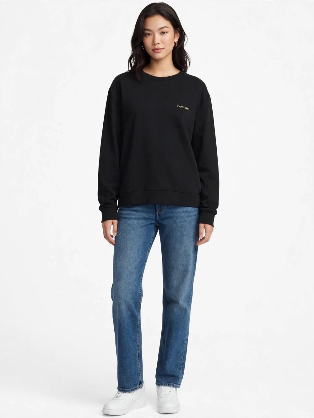 Calvin Klein Black Crewneck long sleeve top